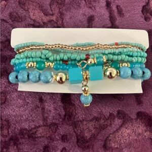 Turquoise Beaded Bracelet Set